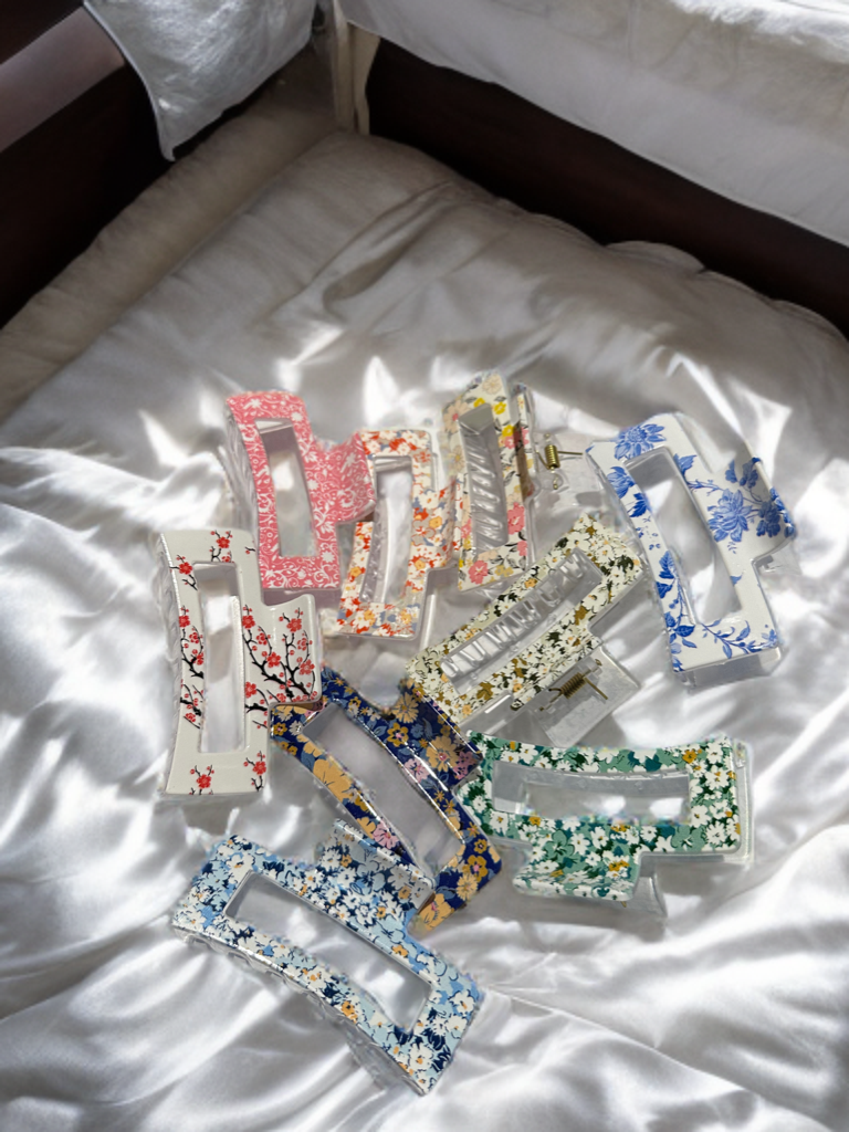 Floral PMMA Hair Claws