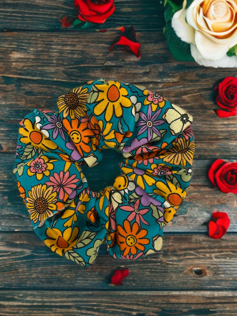 Floral Cotton Scrunchies