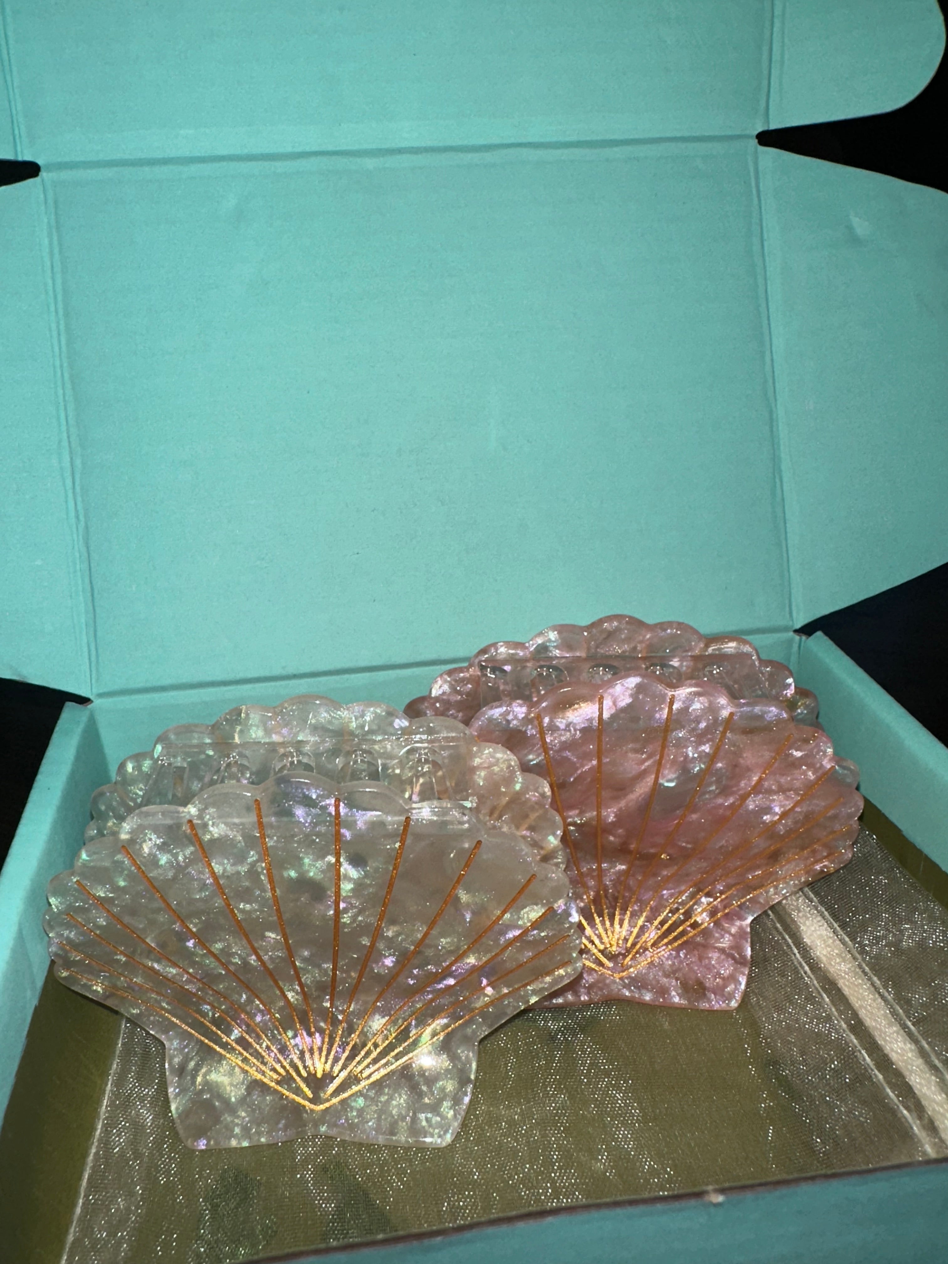 Seashell PMMA Hairclips