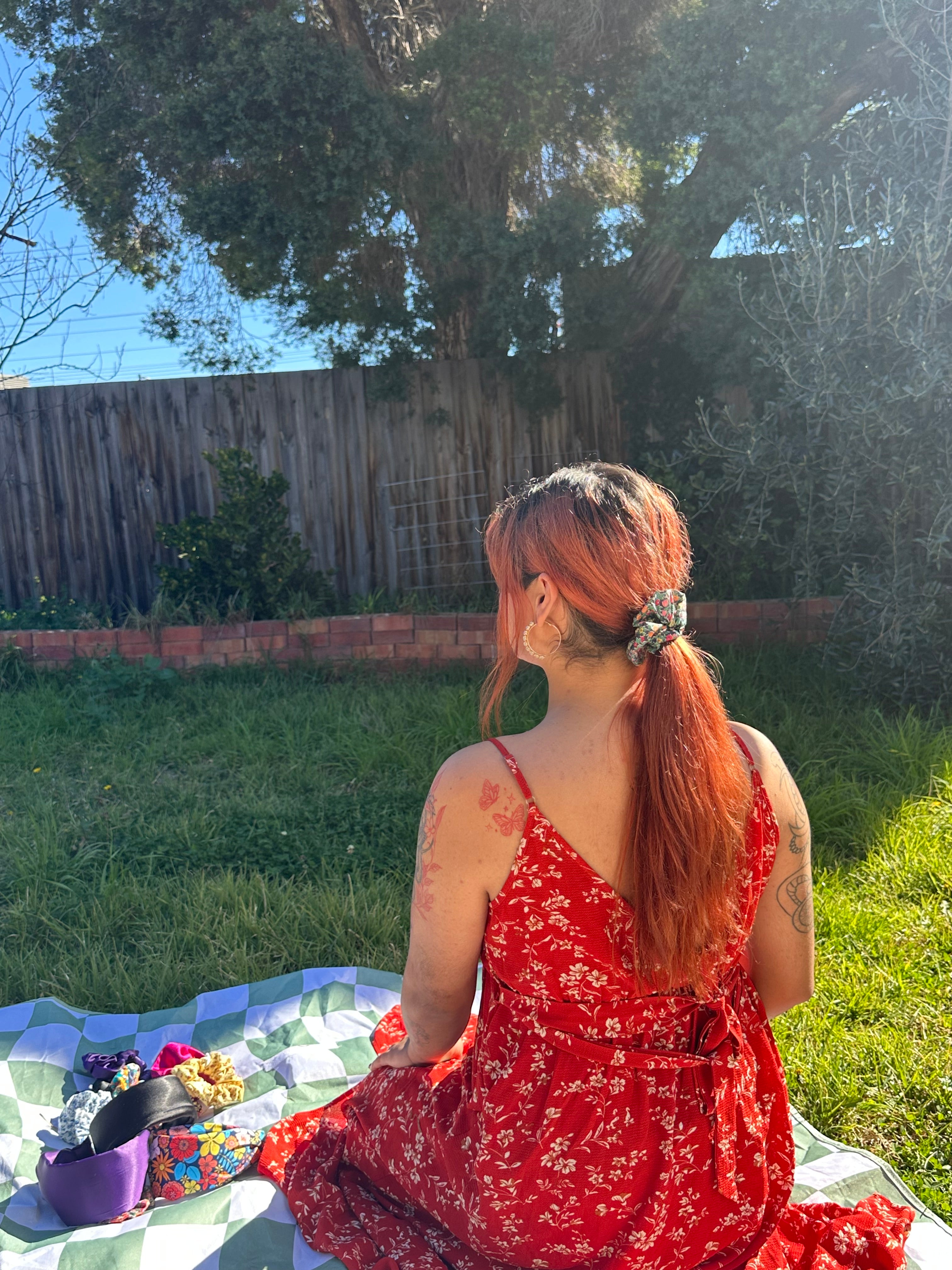 Liberty Green Bloom Scrunchie