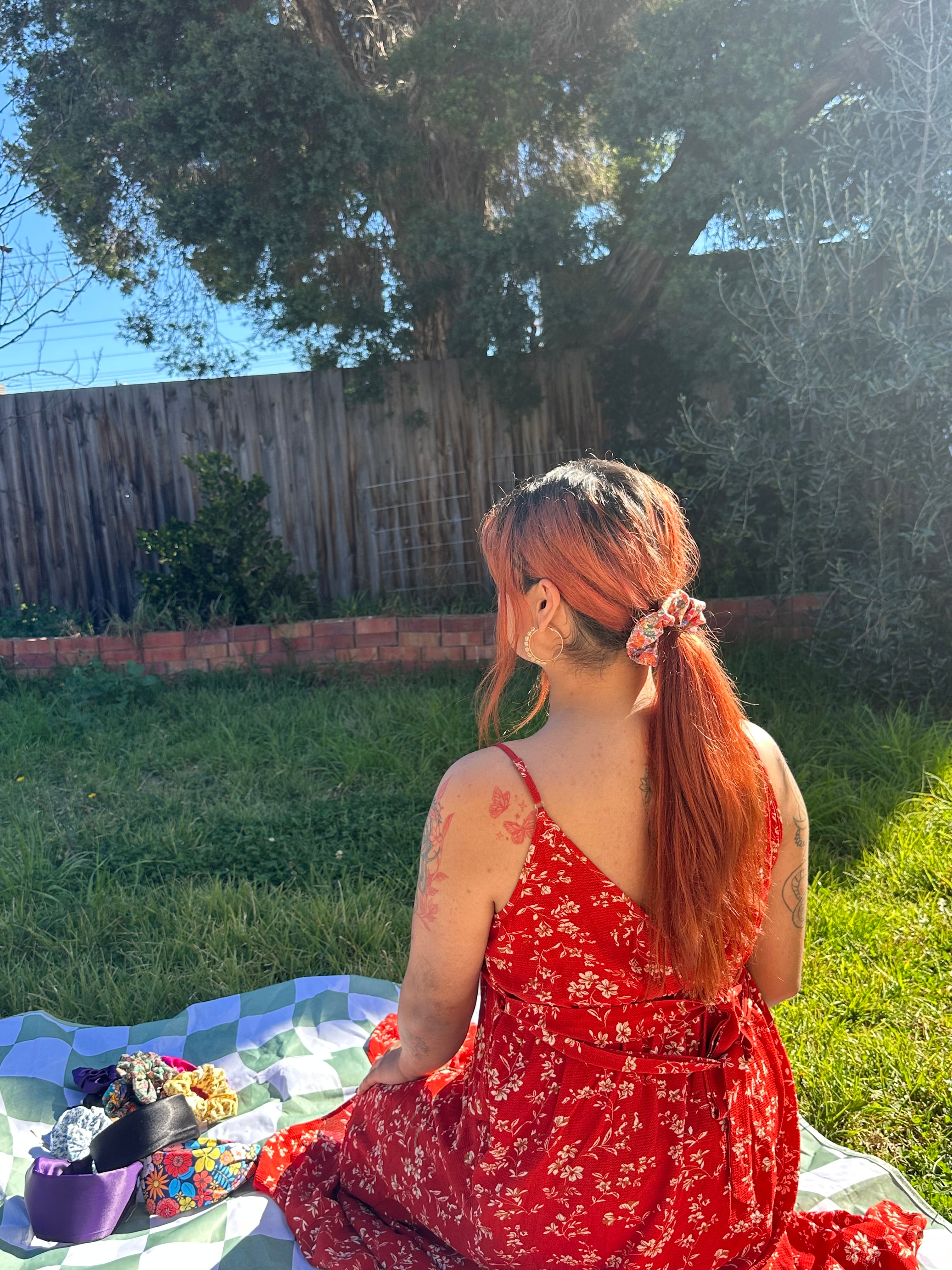 Liberty Bright Whirl Floral Scrunchie