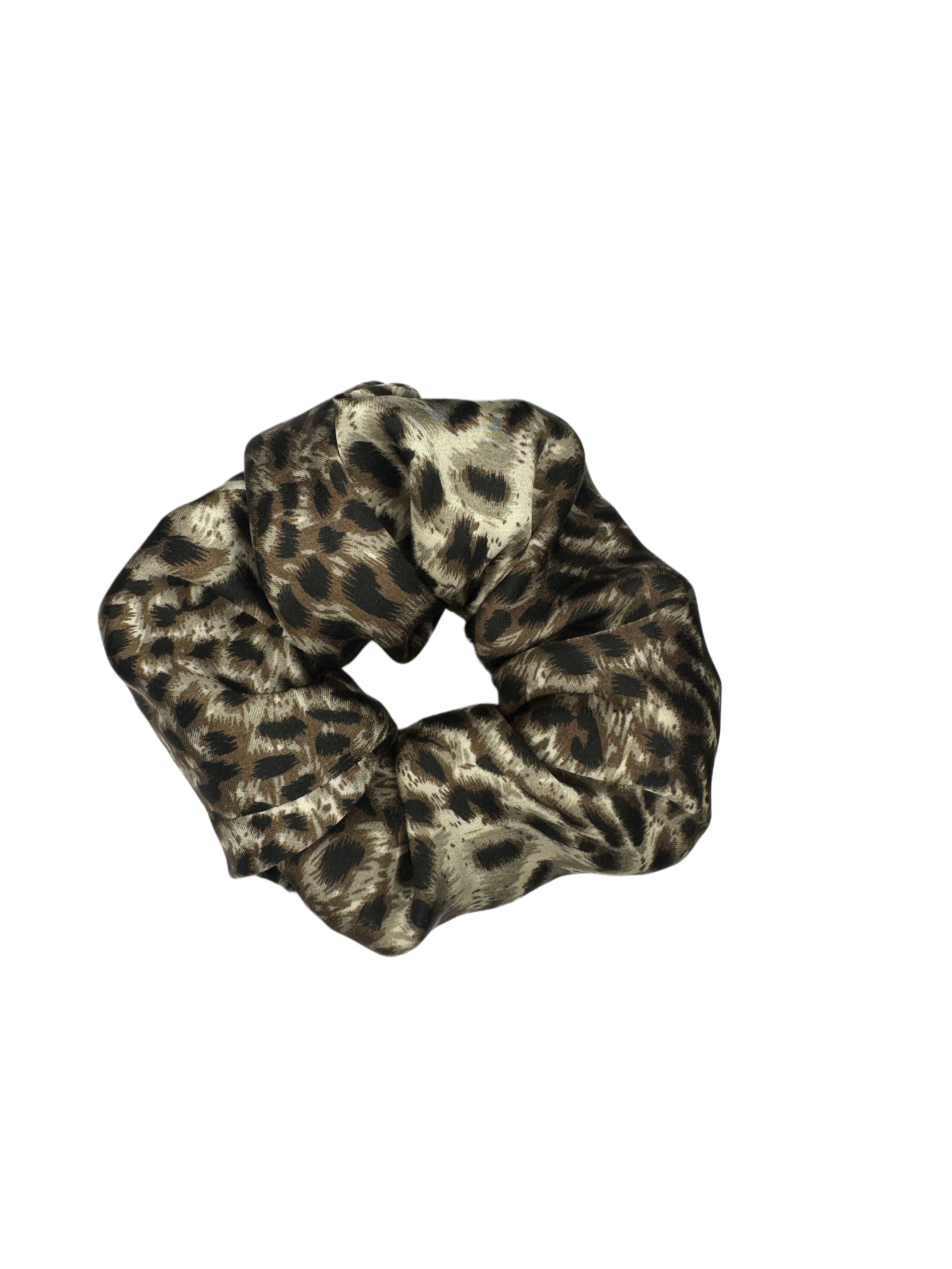 Cheetah Charm Silk Scrunchie
