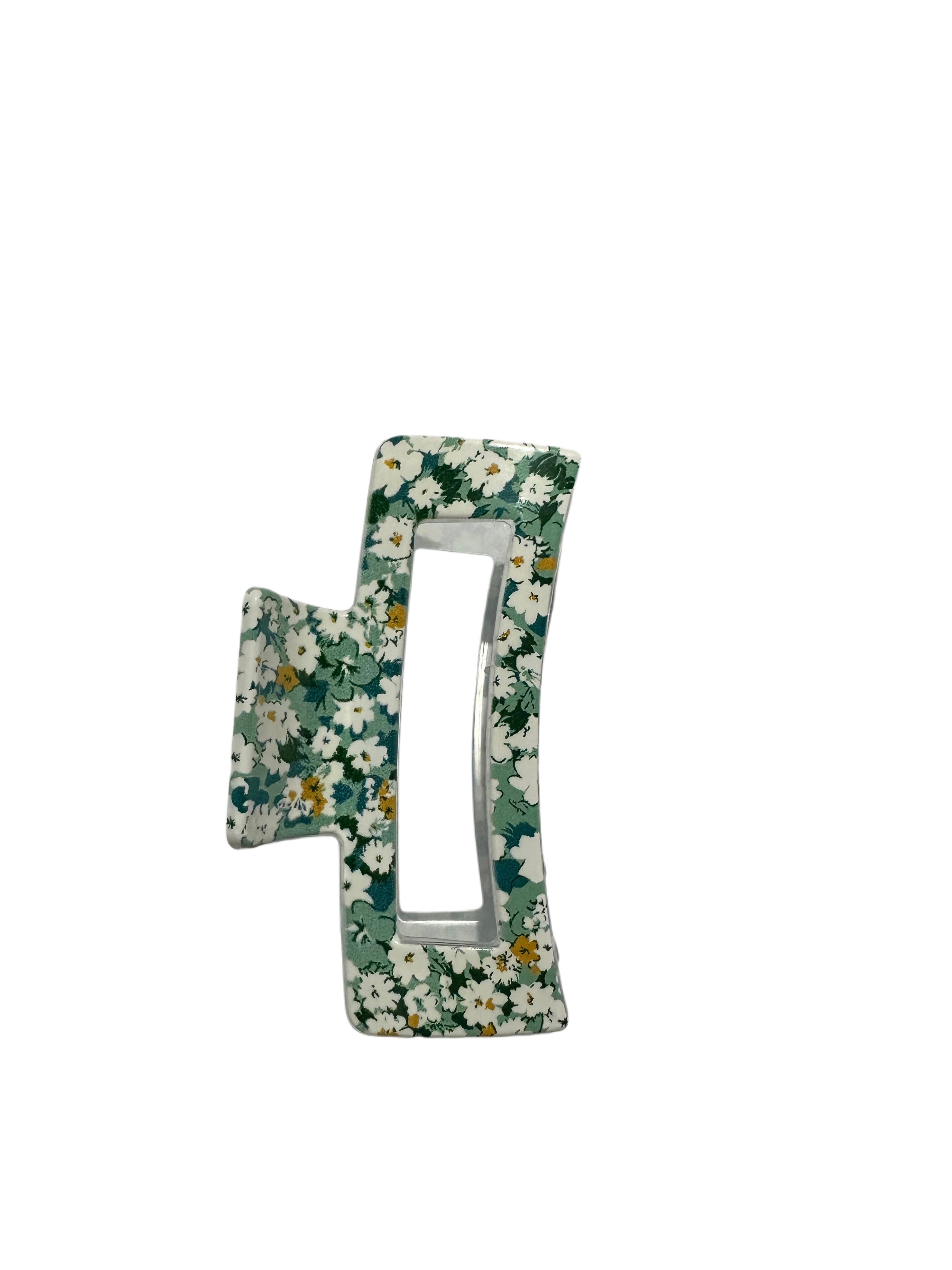 Liberty Green Bloom PMMA Hair Claw