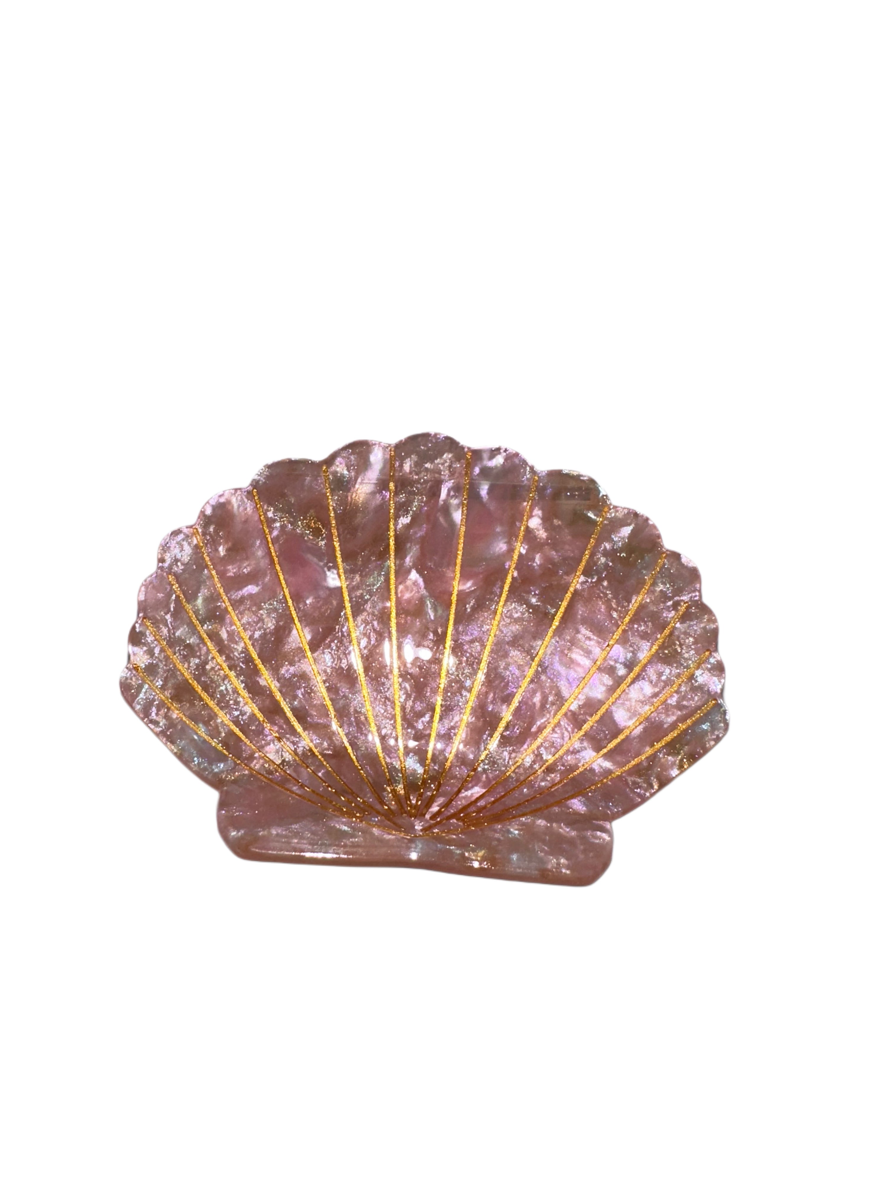 Dreamy Rose Gold Seashell PMMA Hairclip