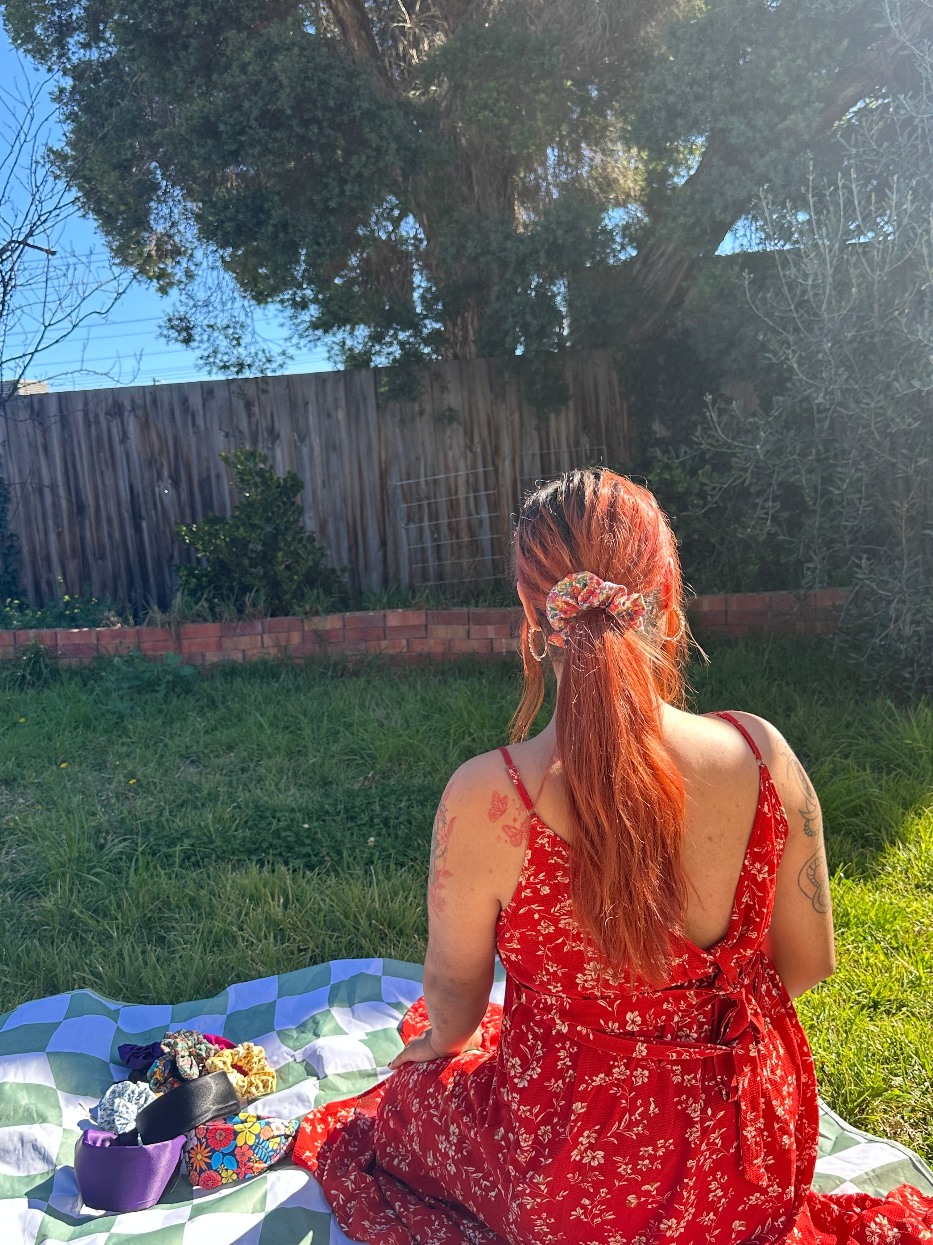 Liberty Bright Whirl Floral Scrunchie