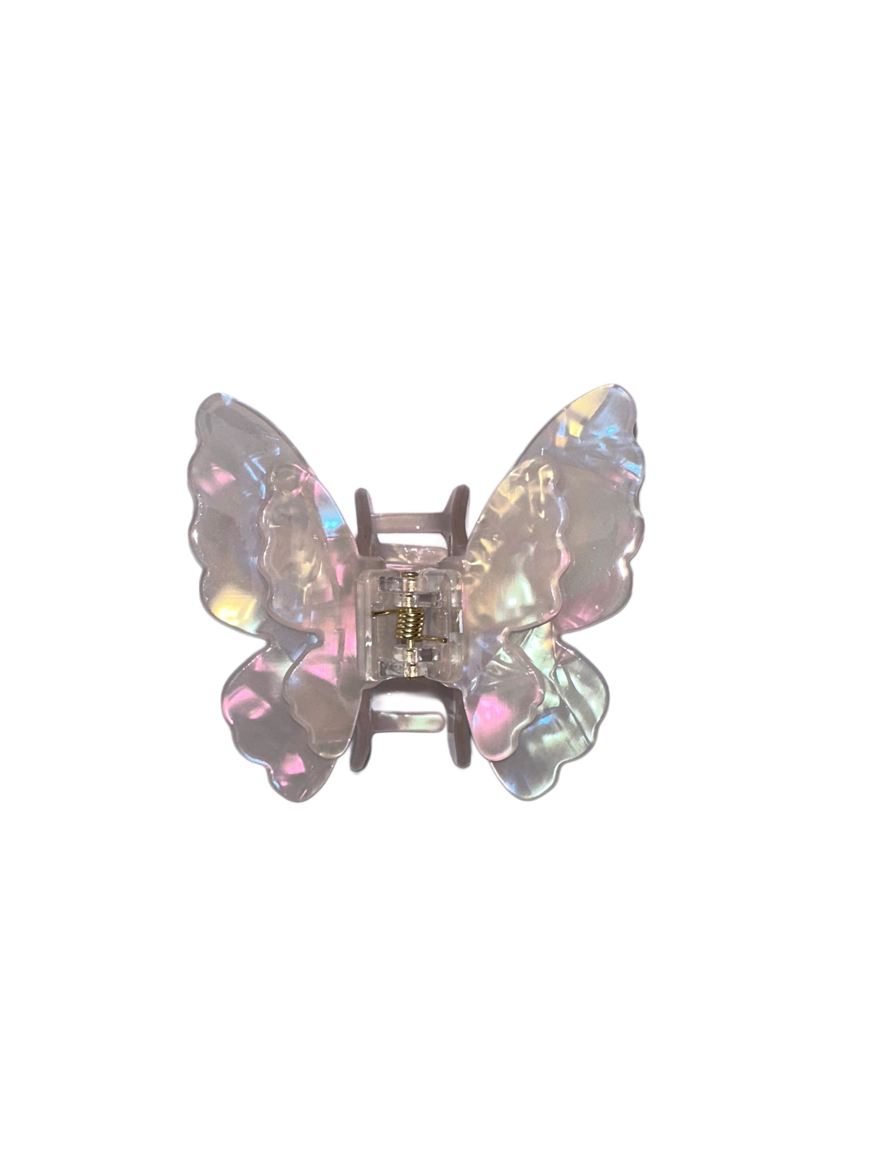 Dreamy Ivory Double Butterfly PMMA Hairclip