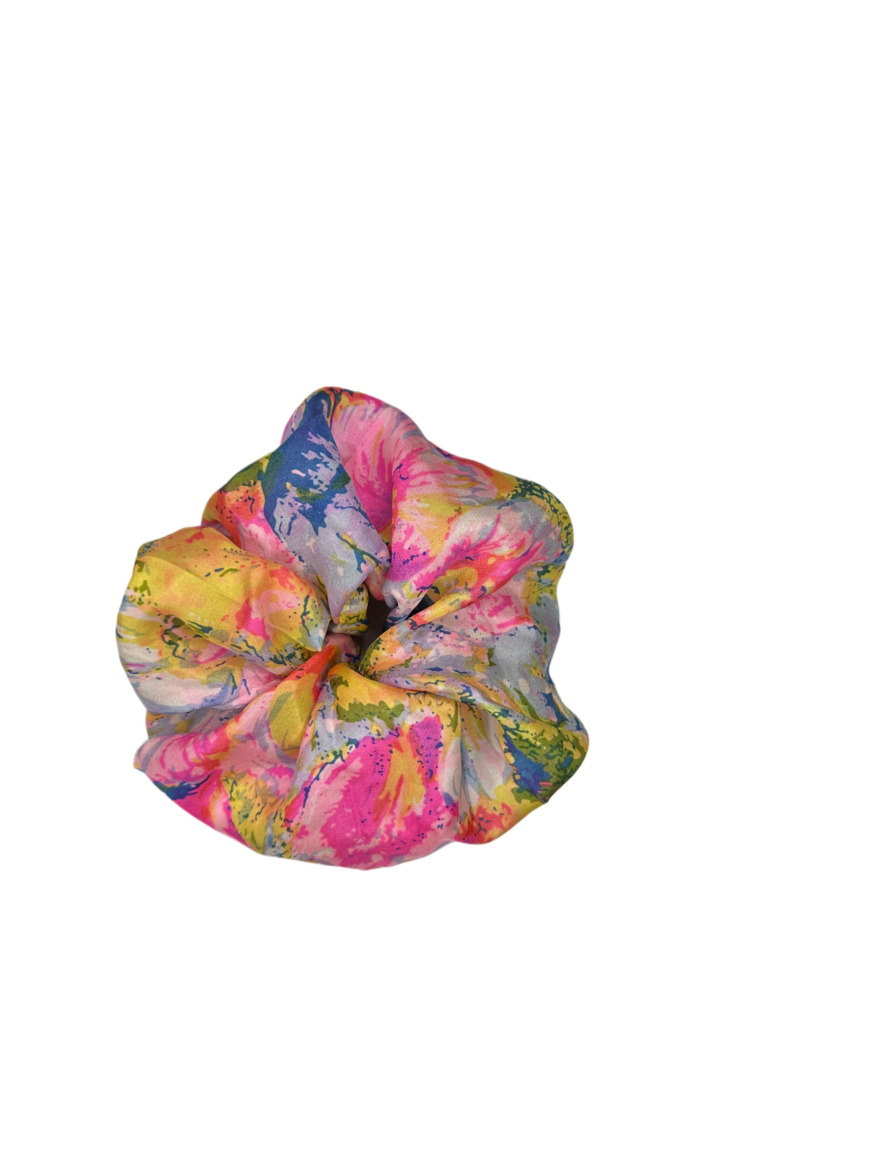 Rainbow Hues Silk Scrunchie