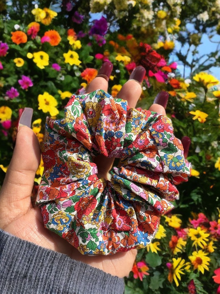 Liberty Bright Whirl Floral Scrunchie